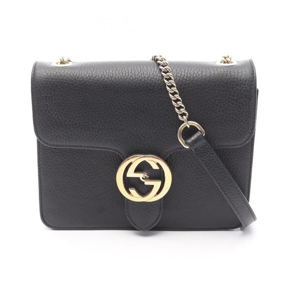 GUCCI Black Leather Shoulder Bag - Picture 1 of 12